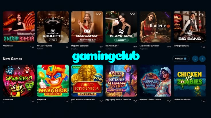 gamingclub casino presented on mobile device in Pakistan with slots and live games